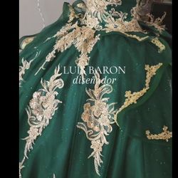 Emerald Green quince Dress Size 18-20