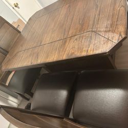 Extendable Solid Wood Base Dining Table 