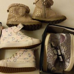 Size 9 Toddler Girl Shoes 3 Pairs 