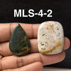 Multi-Stone Mix Shape Gemstone Cabochon-2Pc Lot-MLS-4-2