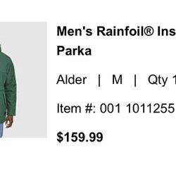 Men's Rainfoil Eddie Bauer Insulated Parka Raincoat