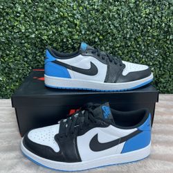 Men's Sz 11 Nike Air Jordan 1 Retro Low UNC Shoes Blue White Sneakers CZ0790-104