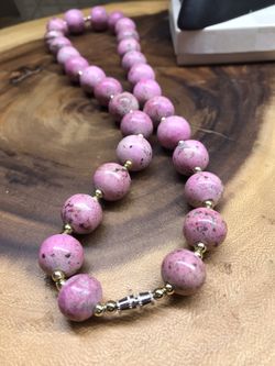 Large Rhodonite Sphere Neclace!