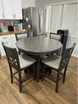 Grey counter height dining set