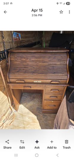 Roll Top Desk Solid Oak