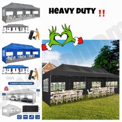 COBIZI 10x30 Heavy Duty Pop up Canopy with 8 sidewalls Stable Wedding Outdoor Tents for Parties Canopy Pop Up Party Tent UPF 50+ Waterproof Commercial