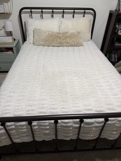 Black Metal Bed Frame and Pillow top Matress
