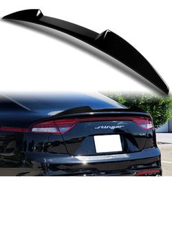 For 2018-2023 Kia Stinger W-Power Pearl Black V-Style Duckbill Trunk Lid Spoiler -(2-SP-9004-APBK