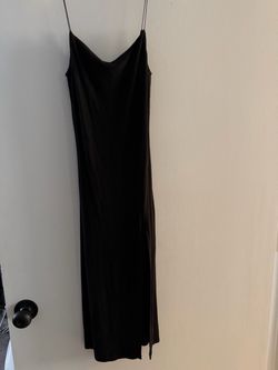 JOAH BROWN Black Strappy Slit Midi Dress XS/S