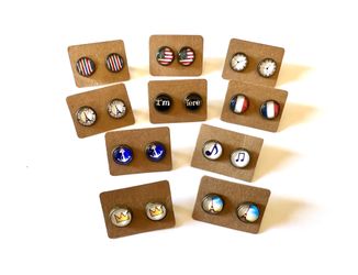 Set of 10 Brand New Assorted Stud Earrings, Assorted Travel Theme Earring Studs, Cute Jewelry, Gift Ideas 🎁 
