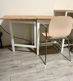 Wooden Desk with adjustable side