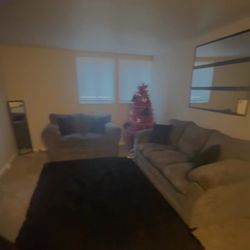 Grey couch And Loveseat
