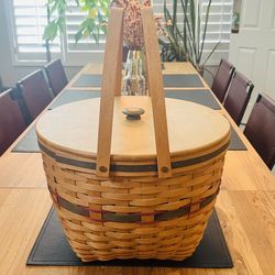 Longaberger Holiday Hostess Sleigh Bell Basket - Large Vintage 1994 Christmas 