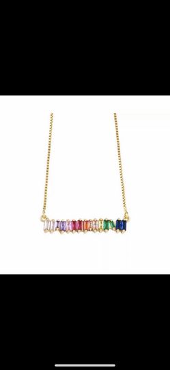 Silver & Gold Rainbow Necklace 