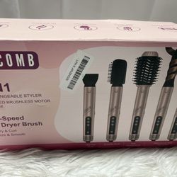 Hair Dryer Brush 5 in 1-110,000 RPM High-Speed Frizz-Free Blow Dryer for Fast Drying, Multi Hair Styler with Auto-Wrap Curlers, Blow Dryer Brush for S