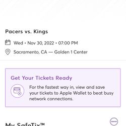 Kings Vs Pacers Upper Level Tickets 
