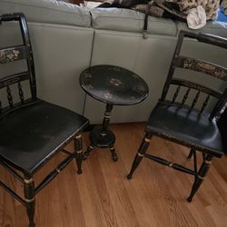 Adorable Hitchcock Painted Bistro Set -matching Rocking Chair 