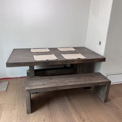 West Elm Emerson Reclaimed Wood Set Of Dining Table, Bench, And Coffee Table