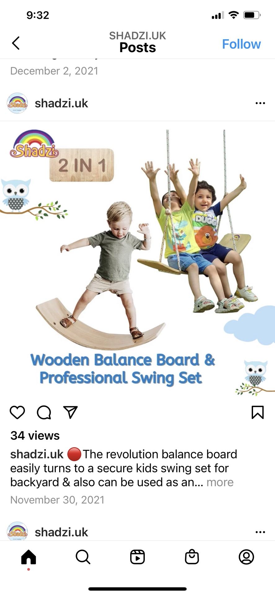 New Wooden Wobble Balance Board and professional swing set. 35Inch Rocker Board Natural Wood