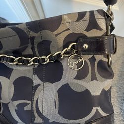 Navy/silver Coach Bag 