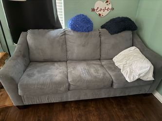 Gray Microfiber 3-Seat Sofa pull out bed