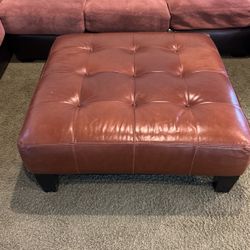 Leather ottoman