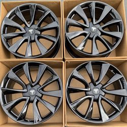 19” Tesla Model 3 Factory Wheels Rims Gloss Black Exchange Only