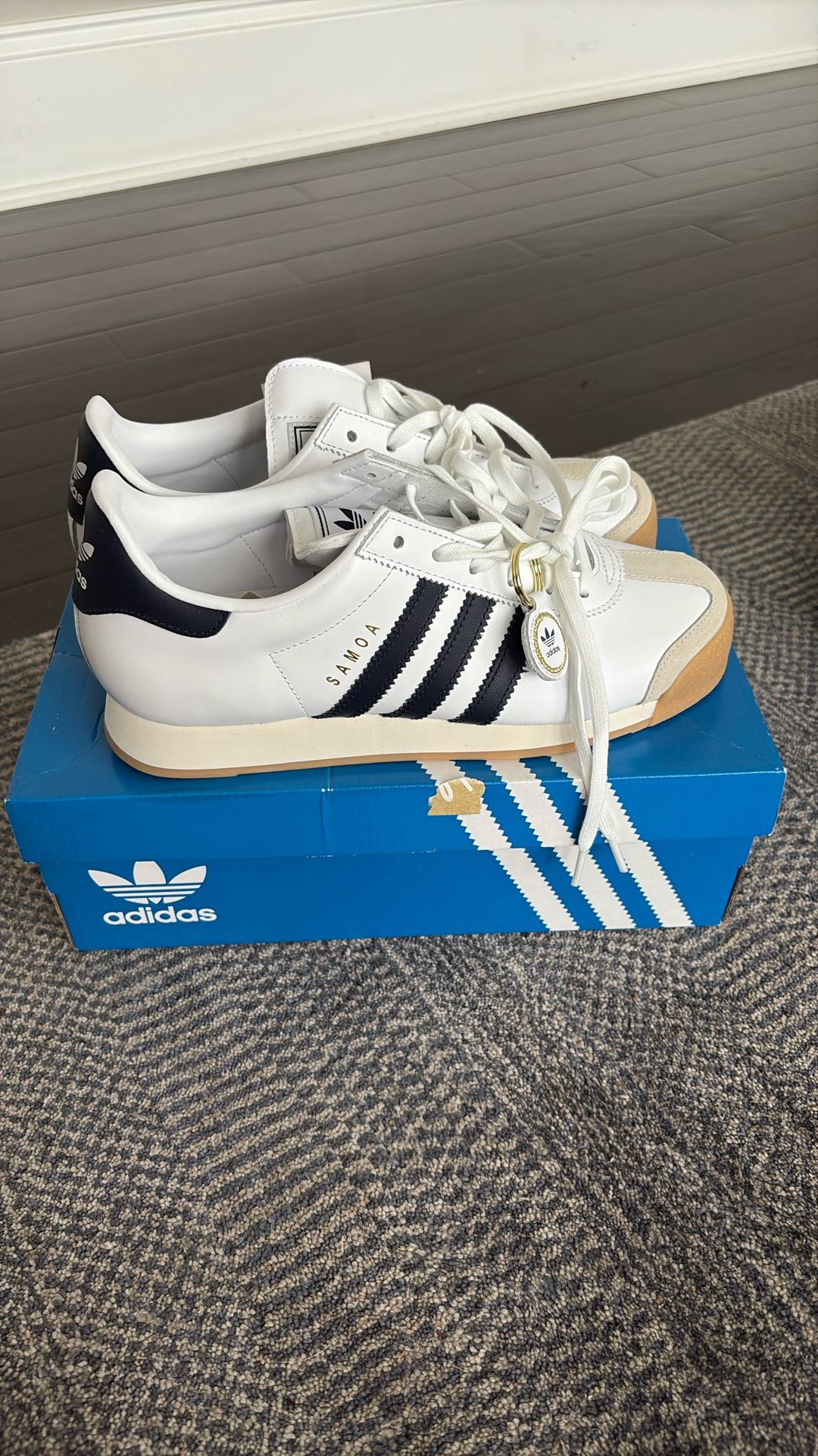 Men’s Adidas Samoa White/Blue US 8