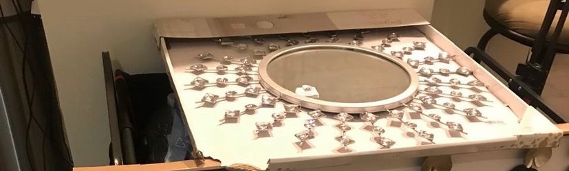 Glam Sunburst Wall Mirror – Crystal Rhinestone Accents – Brand New