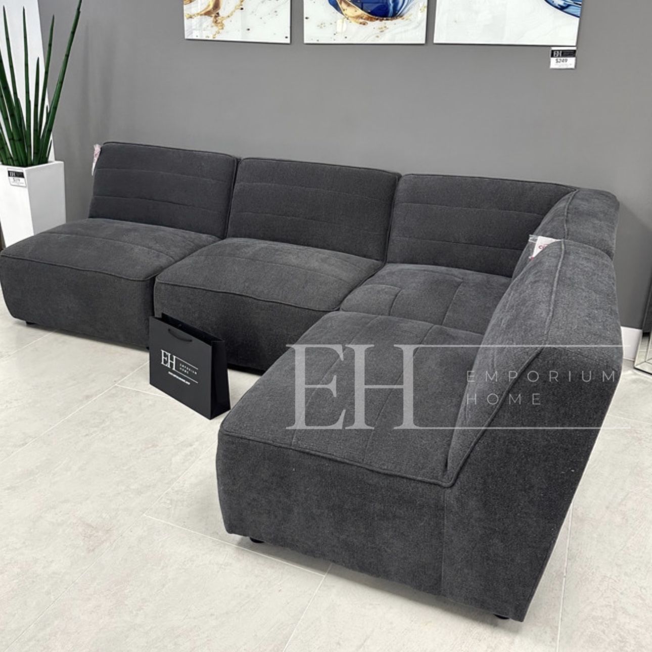 Grey Chenille Sofa Sectional 