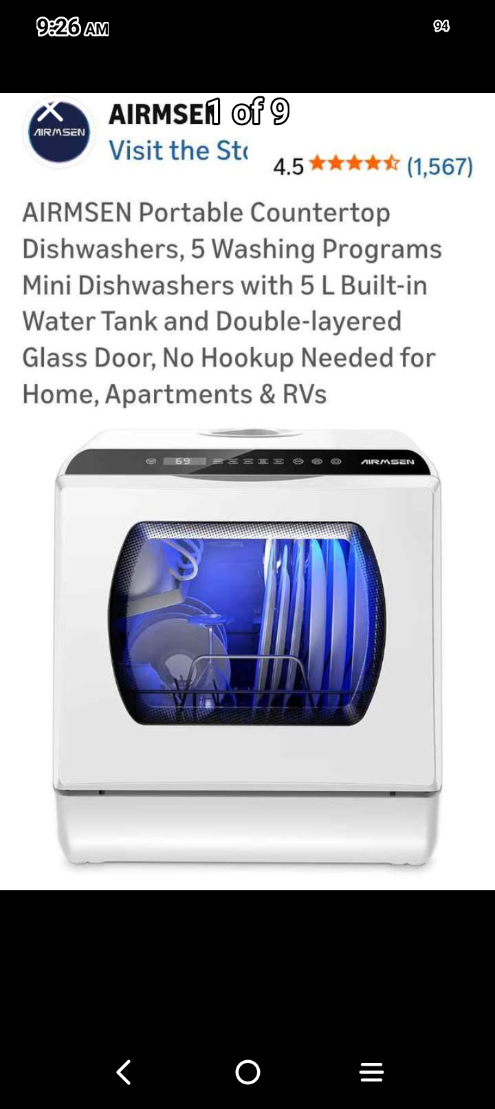 New countertop Dishwasher perfect for RV or park model or apartment