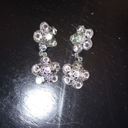 Vintage Earrings Rhinestone For Pierced Ears
