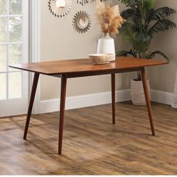 Mid-Century Modern Solid Wood Dining Table