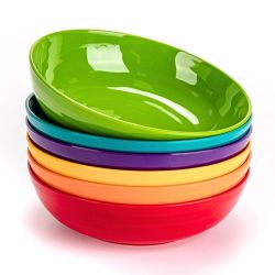 8-Inch Melamine Salad & Pasta Bowls - Set of 5, Unbreakable, Ceramic Feel, Dishwasher Safe *NEW*