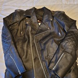 Rhino Leather Retro Motorcycle Jacket L/XL