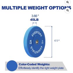 BalanceFrom Olympic Bumper Plate Weight Plate, 45 lbs Pair Color