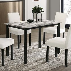New White 5pc Dining Set