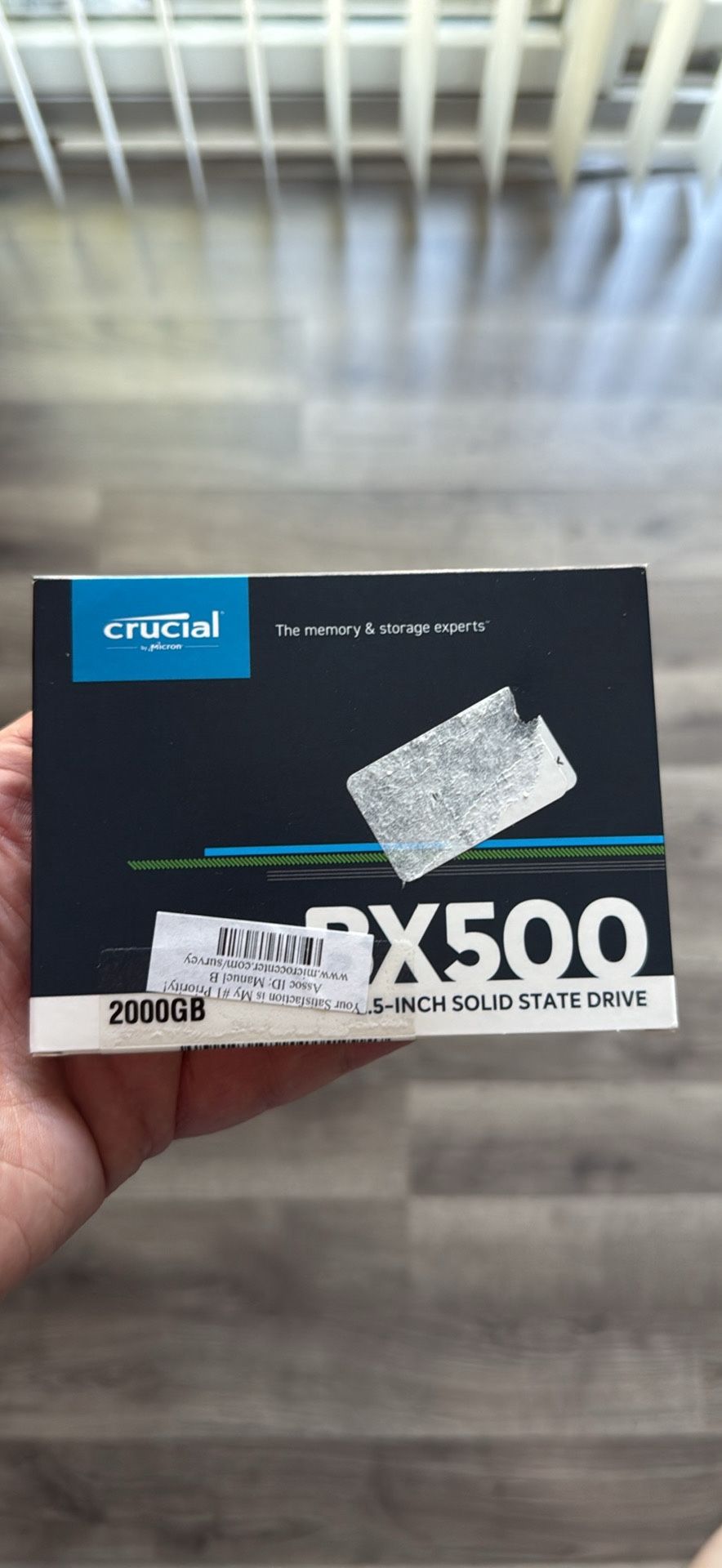 Crucial BX500 2TB 3D NAND SATA III 2.5" 6Gb/s 2.5" Internal Solid State Drive