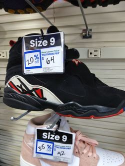 Air Jordan 8 Black Red Sneakers Size 9
