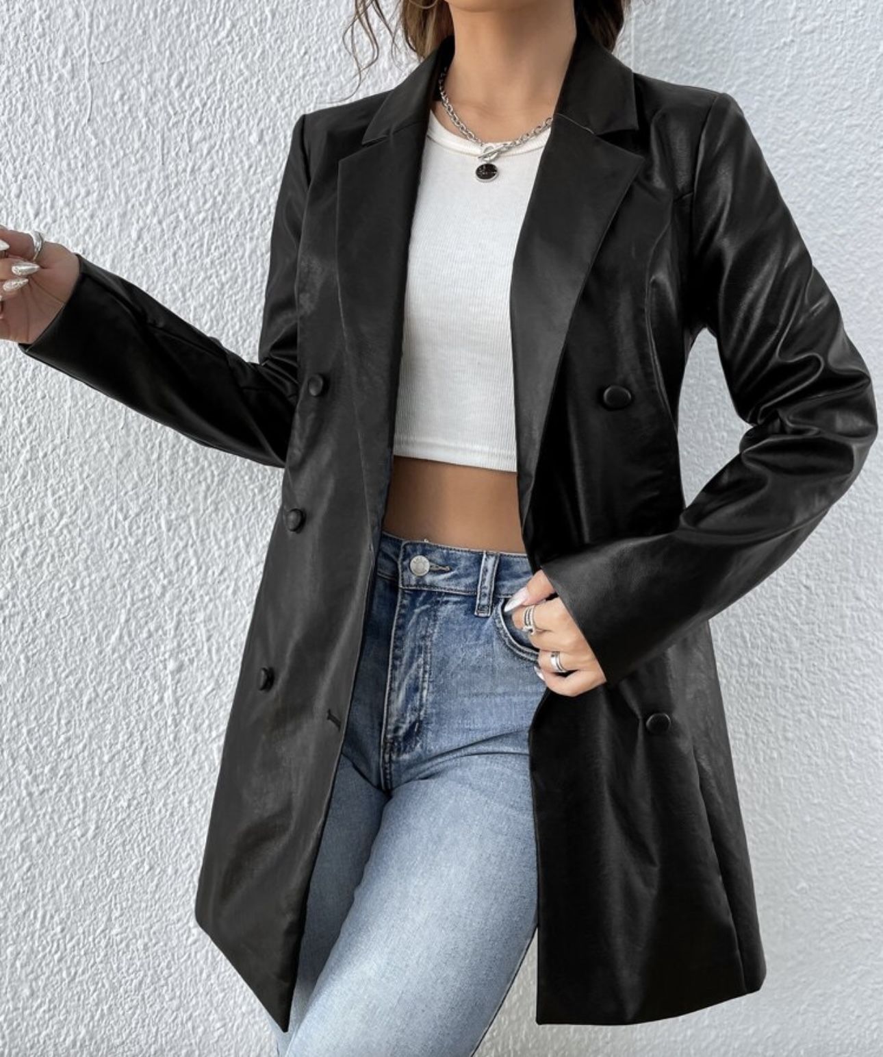 Size 8/10 Leather Coat