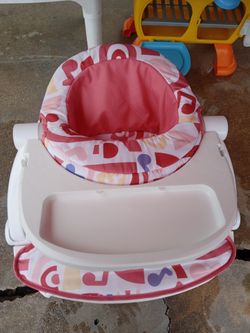 Pink baby bed sit up used but clean must pick up