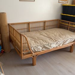World market Rattan Day bed Bamboo Mattress And French Mattress Topper Cover