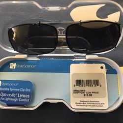 Adjustable Eye Ware Clip On Sunglasses. Optic-crylic Lenses