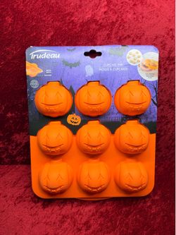 Trudeau Silicone  Pumpkin and Ghost Cupcake Pan Mold - Halloween -BPA Free