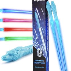 ZOMCHAIN Light Up Chopsticks, Reusable Dragon Chopstick Set, Fun Gifts for Kids 4 Color Modes-1 Pair
