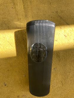 starbucks black pleated metallic cold cup tumbler