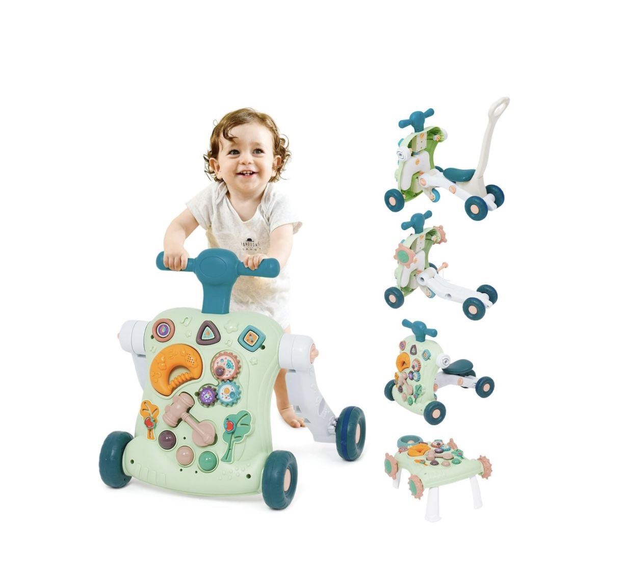 Sit to Stand Learning Walker 6 in 1 Baby Learning Walkers Early Education Activity Center Learning Play Toys Toddler Walker Push Toy for Girls Boys