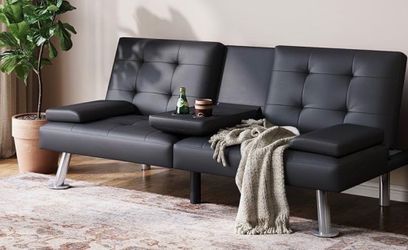 Sofa bed with cupholder in the middle