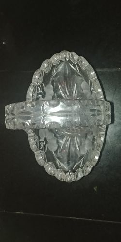 Flowered glass basket