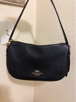 Black Coach Leather Shoulder Bag, Like New. OBO